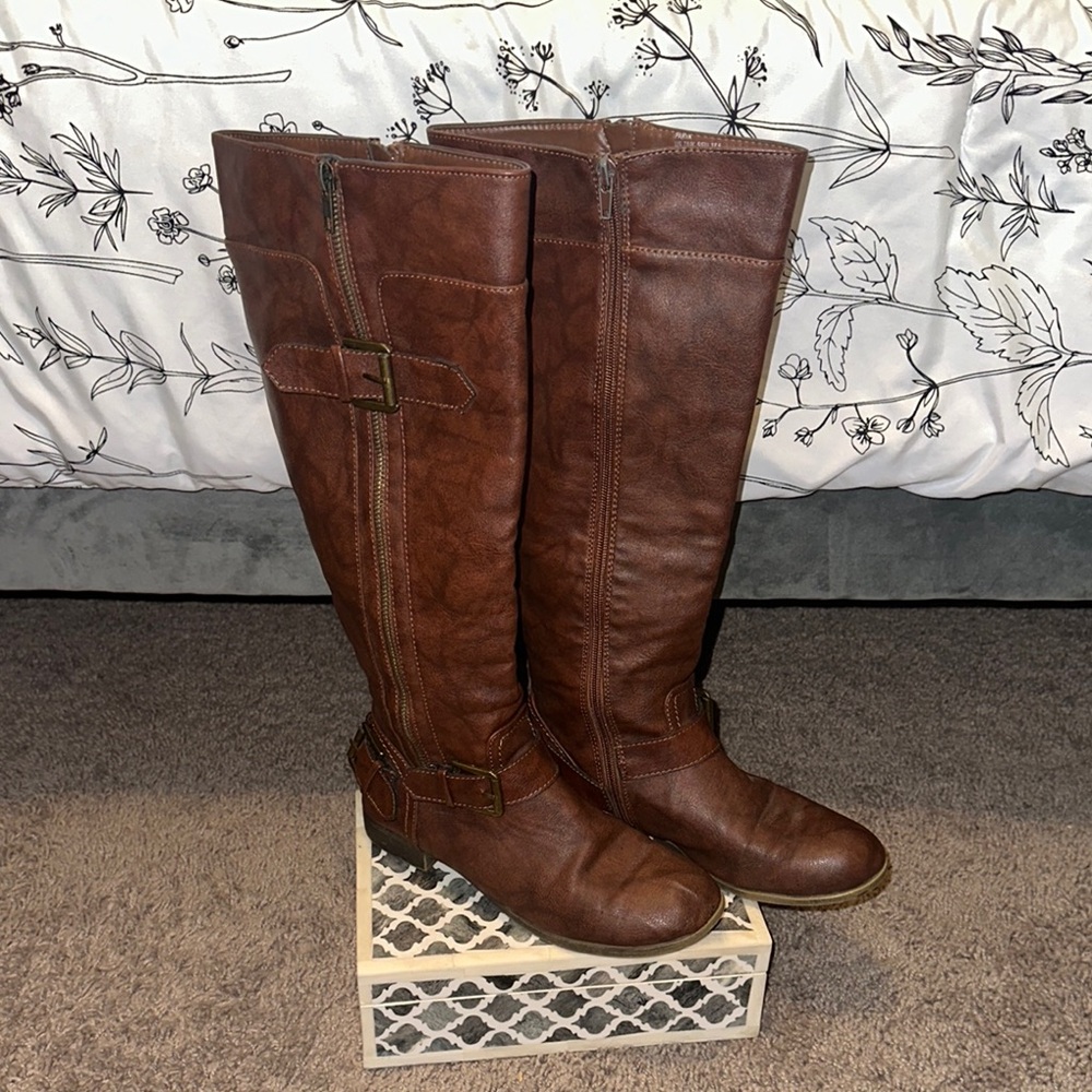 Brown Knee-High Riding Boots Size 7